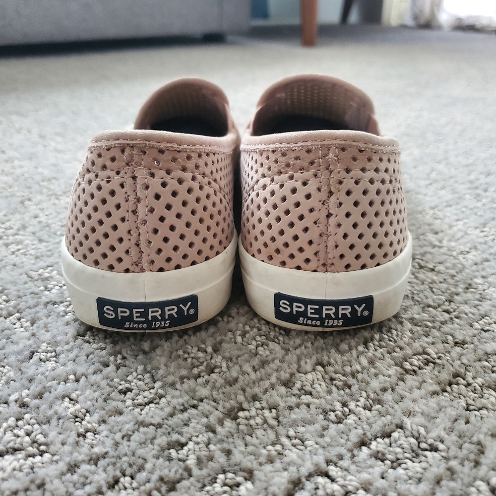Sperry Slip-On Perforated Sneakers in Dusty Pink - Picture 7 of 7